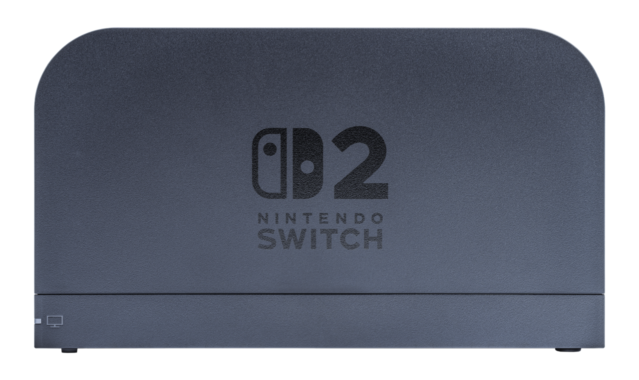 Nintendo Switch 2 dock photographed against a transparent background; hardware context, not an Attack on Titan 3 game image